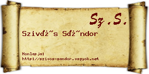 Szivós Sándor névjegykártya